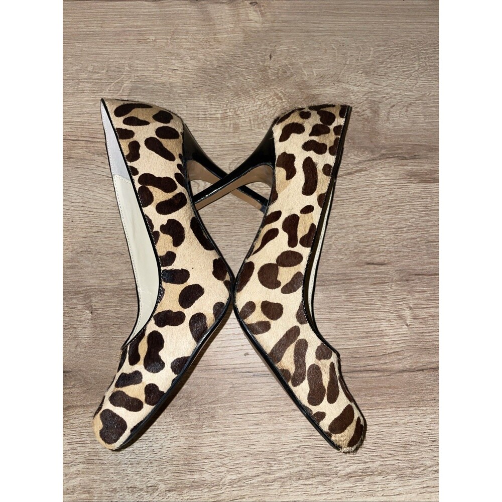 MAXSTUDIO Animal Print Pumps Shoes Heels CALF HAIR 6M Leopard Brown